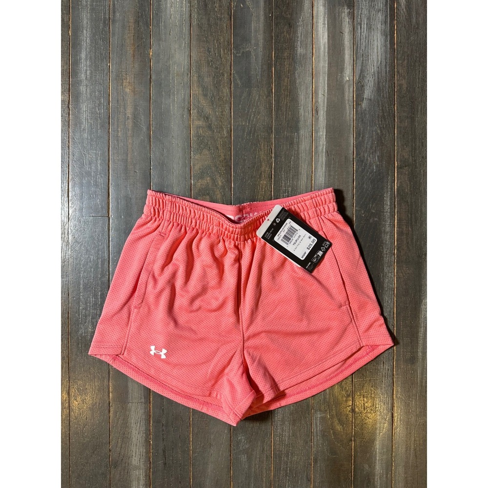 Under Armour Girls Play‎ Up Mesh Shorts Pink Athletic Running Gym